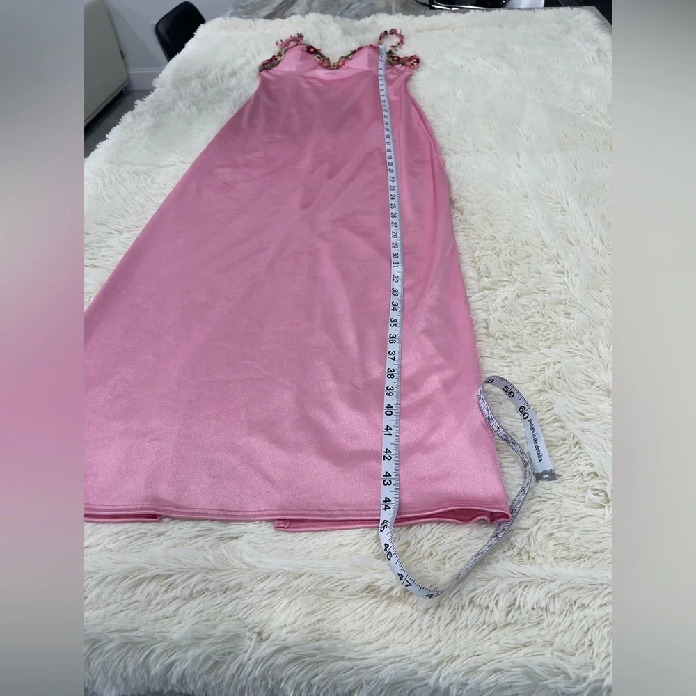 B Darlin Pink Floral Satin Gown